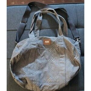 Pink Victorias Secret Weekend Duffel Bag Gray Shoulder strap 17” X 12” X 9”